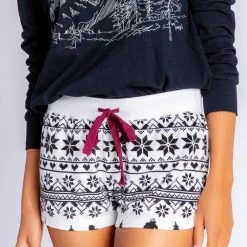 PJS & Lounge PJ Salvage Loungewear Ski Club Ivory Pajama Short RZSKSPJ