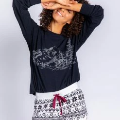 PJS & Lounge PJ Salvage Loungewear Ski Club Ivory Pajama Short RZSKSPJ