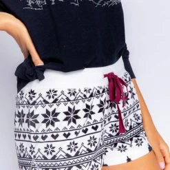 PJS & Lounge PJ Salvage Loungewear Ski Club Ivory Pajama Short RZSKSPJ