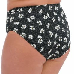 Elomi Swimwear Plain Sailing Black Daisy Brief Bikini Bottom 7275