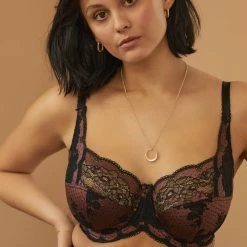 Panache Clara Black Fig Lace Unlined Bra 7255