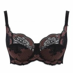 Panache Clara Black Fig Lace Unlined Bra 7255