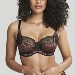 Panache Clara Black Fig Lace Unlined Bra 7255