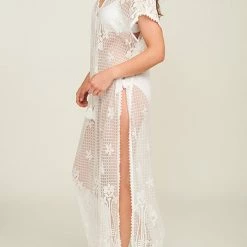 Pia Rossini Swimwear Sicila White Lace Maxi Cover Up SIC01909