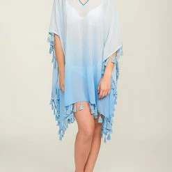 Pia Rossini Swimwear Cannes Blue Poncho Cover Up CAN01918 9 Pia Rossini Swimwear Cannes Blue Poncho Cover Up CAN01918