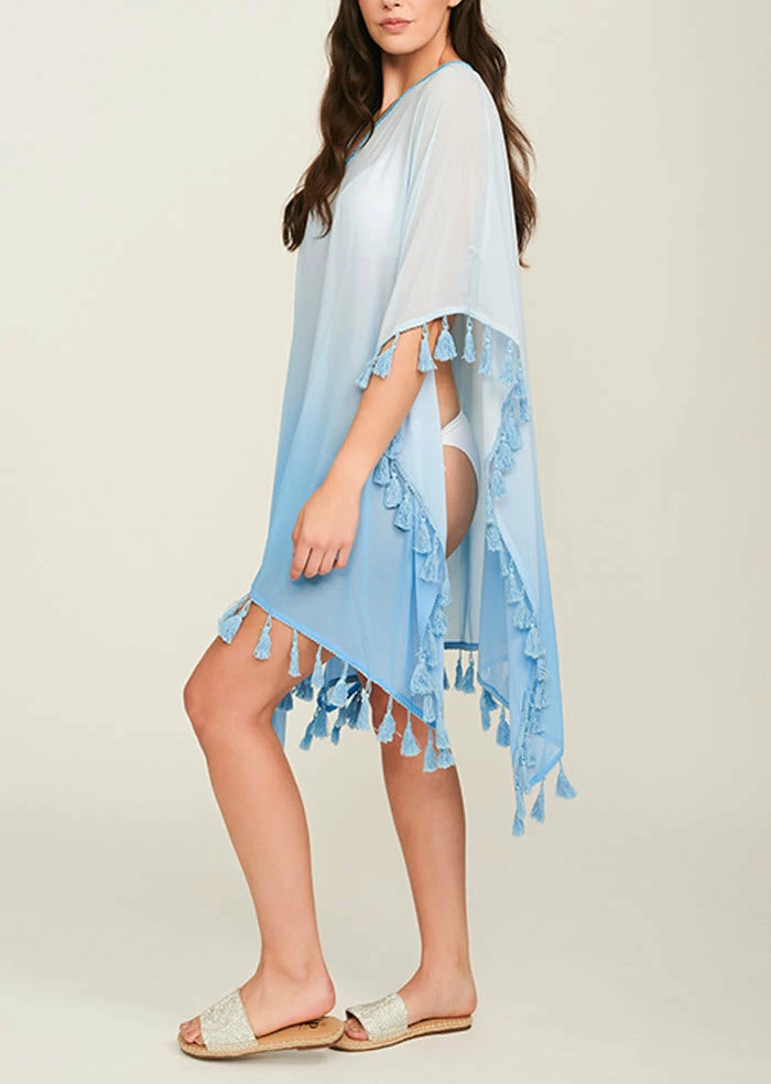 Pia Rossini Swimwear Cannes Blue Poncho Cover Up CAN01918 7 Pia Rossini Swimwear Cannes Blue Poncho Cover Up CAN01918