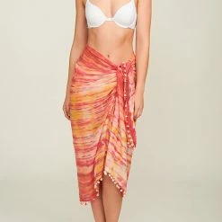 Pia Rossini Swimwear Malibu Pink Tie Dye Sarong Cover Up MAL02203