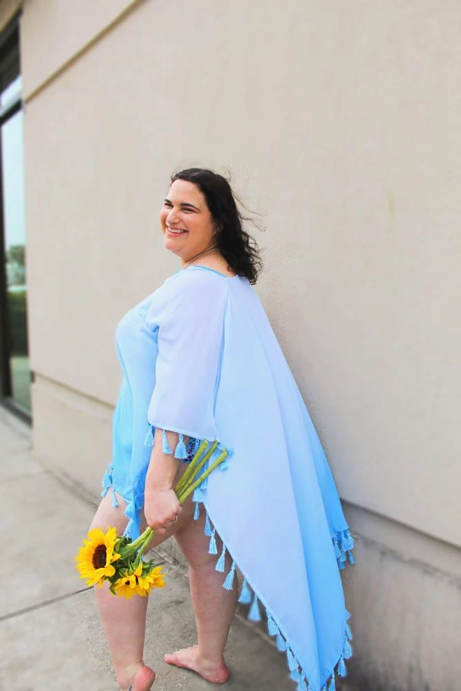 Pia Rossini Swimwear Cannes Blue Poncho Cover Up CAN01918 3 Pia Rossini Swimwear Cannes Blue Poncho Cover Up CAN01918