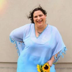 Pia Rossini Swimwear Cannes Blue Poncho Cover Up CAN01918