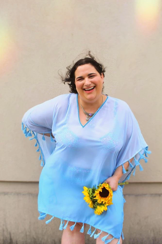 Pia Rossini Swimwear Cannes Blue Poncho Cover Up CAN01918 4 Pia Rossini Swimwear Cannes Blue Poncho Cover Up CAN01918