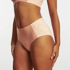 Evelyn & Bobbie High Waisted Retro Pink Lace Bikini Panty Panties