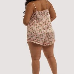 PJS & Lounge Playful Promises Sleepwear Bouffants Recycled Pink Cheeta Reycled Cami AIP005