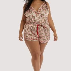 PJS & Lounge Playful Promises Sleepwear Bouffants Recycled Pink Cheeta Reycled Cami AIP005