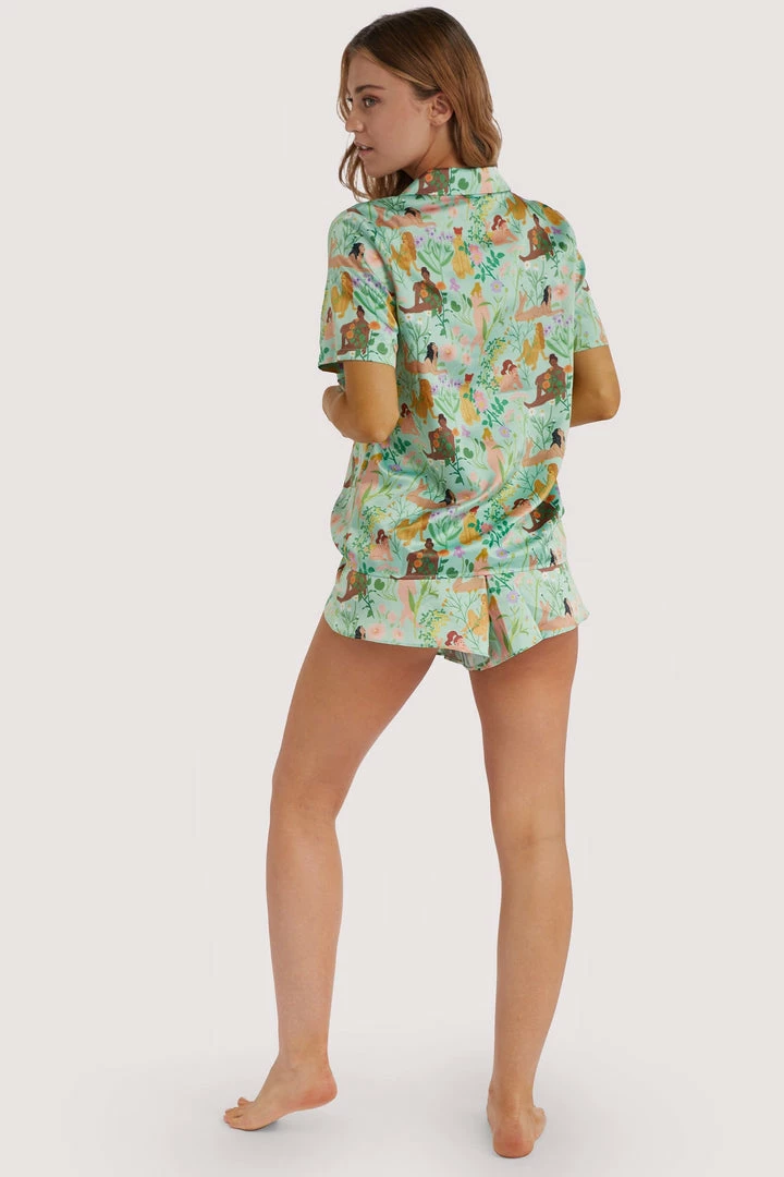 Playful Promises Sleepwear Bodil Jane Recycled Nudes & Flowers Satin Pajama Short AIP003 Petite 8 Playful Promises Sleepwear Bodil Jane Recycled Nudes & Flowers Satin Pajama Short AIP003 Petite