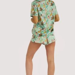 Playful Promises Sleepwear Bodil Jane Recycled Nudes & Flowers Short Sleeve Shirt AIP002 Petite