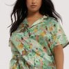 Playful Promises Sleepwear Bodil Jane Recycled Nudes & Flowers Short Sleeve Shirt AIP002 Petite