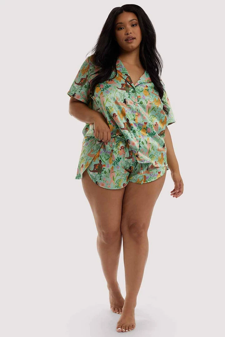 Playful Promises Sleepwear Bodil Jane Recycled Nudes & Flowers Satin Pajama Short AIP003 Petite 7 Playful Promises Sleepwear Bodil Jane Recycled Nudes & Flowers Satin Pajama Short AIP003 Petite
