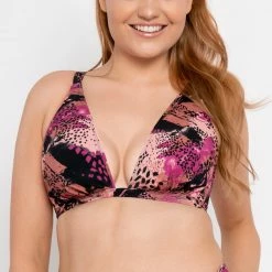 Curvy Kate Swimwear Pool Party Print Mix Wireless Bikini Top 018308