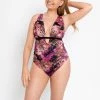 Curvy Kate Swimwear Pool Party Print Mix Wireless Plunge One Piece 018607