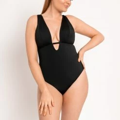Curvy Kate Swimwear Pool Party Print Mix Wireless Plunge One Piece 018607