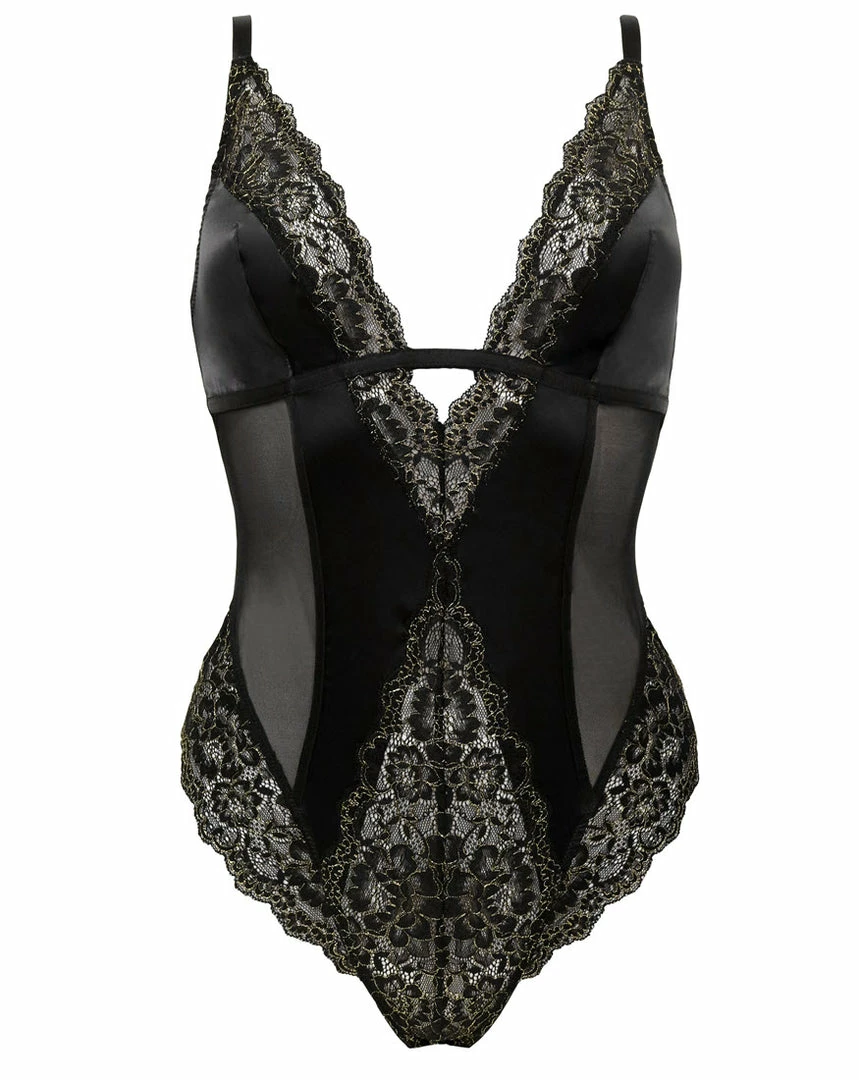 Lingerie Pour Moi Laced In Gold Black Lace Bodysuit 22905 5 Lingerie Pour Moi Laced In Gold Black Lace Bodysuit 22905