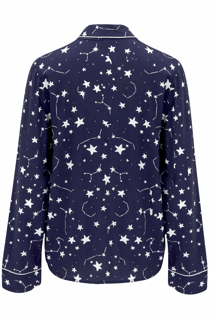 Petite Pour Moi Loungewear Luxe Woven Twill Navy Constellation Pajama Set 19826 7 Petite Pour Moi Loungewear Luxe Woven Twill Navy Constellation Pajama Set 19826