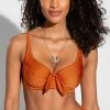 Pour Moi Swimwear Azure Burnt Orange Underwired Lined Bikini Top 1134