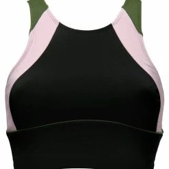 Pour Moi Activewear Energy Black Pink Khaki Colour Block Longline Crop Top 97149 Bras 10 Pour Moi Activewear Energy Black Pink Khaki Colour Block Longline Crop Top 97149 Bras