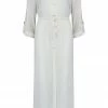 Pour Moi Swimwear Button Up Crinkle White Maxi Beach Shirt Cover Up 13950