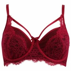 Pour Moi Dark Romance Red And Black Unlined Strappy Bra 21702