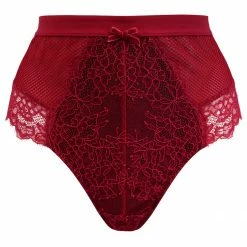 Pour Moi Dark Romance Red And Black Lace Up High Waist Panty 21703