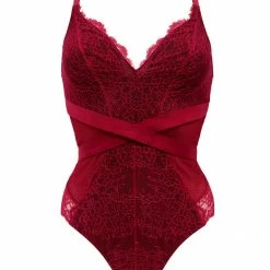 Pour Moi Dark Romance Red And Black Bodysuit 21709