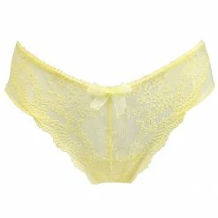 Bra & Panty Sets Pour Moi Flora Yellow Lace Brazilian Brief Panty 14804