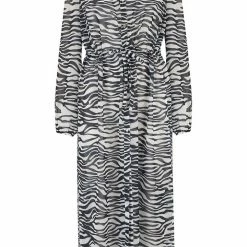 Pour Moi Swimwear Chiffon Mono Animal Button Through Maxi Beach Shirt Cover Up 91019