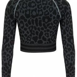 Pour Moi Activewear Energy Grey Black And Aqua Crop Top 97140