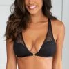 Pour Moi Logo Mania Black Front Fastening Non Wired Bralette Bra 22001