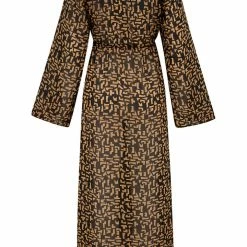 Pour Moi Swimwear Recycled Chiffon Black Gold Maxi Kimono Cover Up 91029