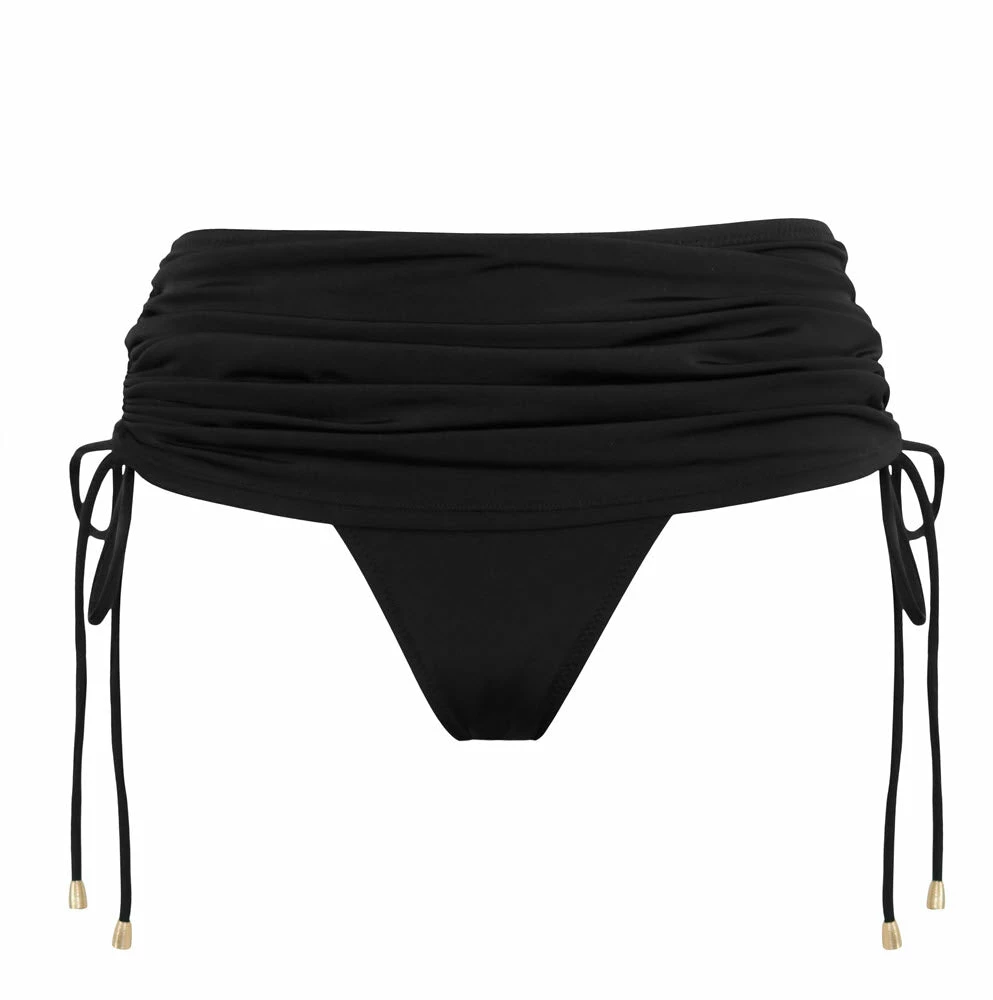 Pour Moi Swimwear Santa Cruz Black Adjustable Skirted Bikini Bottom 24904 7 Pour Moi Swimwear Santa Cruz Black Adjustable Skirted Bikini Bottom 24904