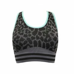 Pour Moi Activewear Energy Grey Black And Aqua Wireless Sports Bra 97138