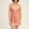 Ginia Silks Ginia Luxury Mauve Glow Silk Chemise With Lace Sleepwear GPM301 Lingerie 1 Ginia Silks Ginia Luxury Mauve Glow Silk Chemise With Lace Sleepwear GPM301 Lingerie