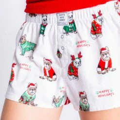 PJ Salvage Happy Howlidays Flannel Ivory PJ Shorts RAFLSPJ Petite