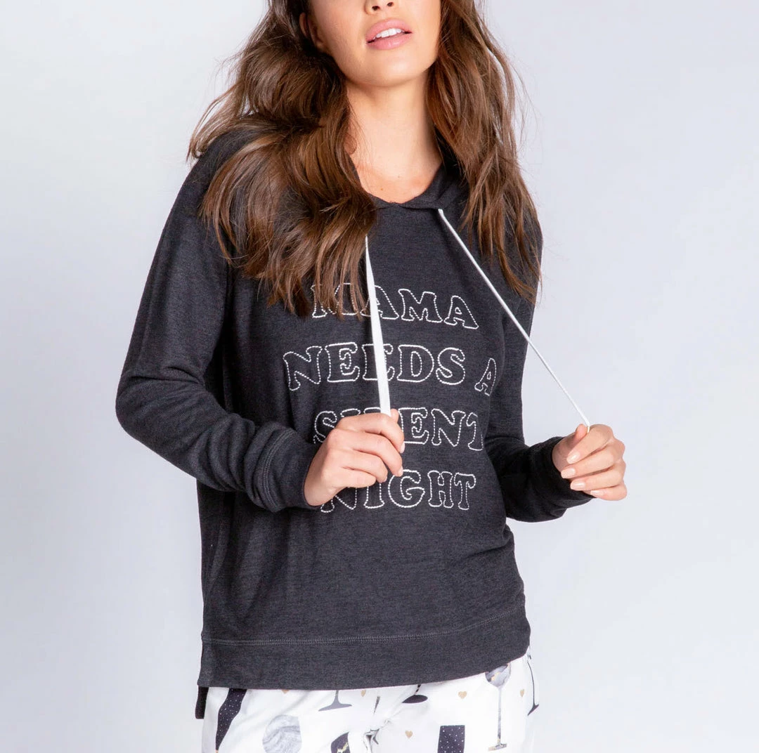PJS & Lounge PJ Salvage Loungewear Mama Needs A Silent Night Heather Slate Hoodie RAWCHDPJ 4 PJS & Lounge PJ Salvage Loungewear Mama Needs A Silent Night Heather Slate Hoodie RAWCHDPJ