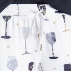 PJS & Lounge PJ Salvage Loungewear Wine Ivory Print Jogger Pant RAWCPPJ