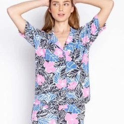 PJ Salvage Loungewear Bali Bound Multi Floral PJ Set With Headband REBAPJPJ