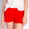 Petite PJ Salvage Loungewear Textured Essentials Red Pajama Short RITESPJ
