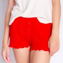 Petite PJ Salvage Loungewear Textured Essentials Red Pajama Short RITESPJ