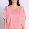 PJ Salvage Loungewear Sister Satin Rosewood Short Sleeve Tee RZSSTPJ Petite 1 PJ Salvage Loungewear Sister Satin Rosewood Short Sleeve Tee RZSSTPJ Petite