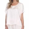 PJ Harlow Loungewear Roxxy Eggnog Satin Tee