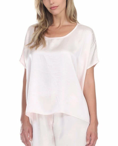 PJ Harlow Loungewear Roxxy Eggnog Satin Tee 3 PJ Harlow Loungewear Roxxy Eggnog Satin Tee