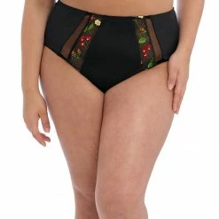 Bra & Panty Sets Elomi Samira Black Embroidered Full Brief Panty 300951